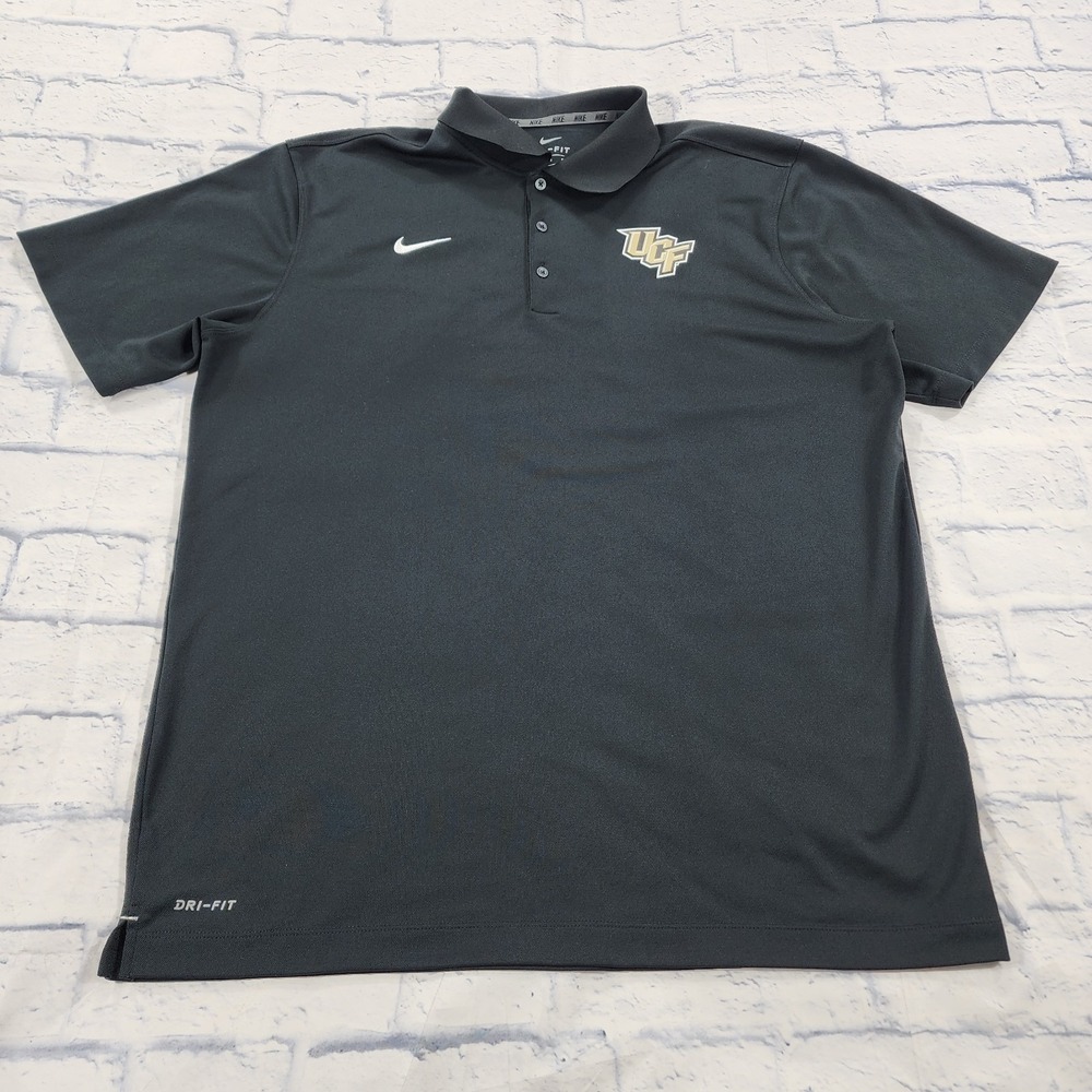 UCF Central Florida Knights Nike Polo Shirt MENS XL Black Team Varsity Dri Golf